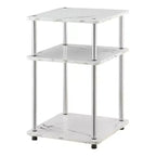 Table d'appoint rectangulaire en métal blanc de 64,7 cm de hauteur - 1 pièce