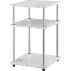 Table d'appoint rectangulaire en métal blanc de 64,7 cm de hauteur - 1 pièce