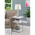Table d'appoint rectangulaire en métal blanc de 64,7 cm de hauteur - 1 pièce