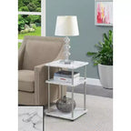 Table d'appoint rectangulaire en métal blanc de 64,7 cm de hauteur - 1 pièce