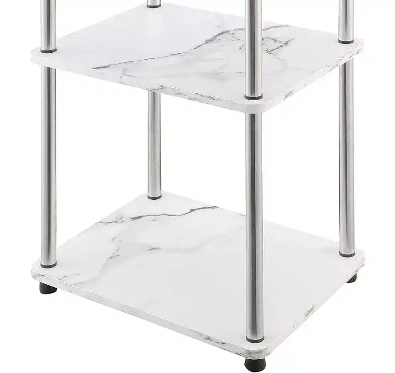 Table d'appoint rectangulaire en métal blanc de 64,7 cm de hauteur - 1 pièce