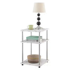 Table d'appoint rectangulaire en métal blanc de 64,7 cm de hauteur - 1 pièce