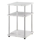 Table d'appoint rectangulaire en métal blanc de 64,7 cm de hauteur - 1 pièce