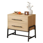 Table de chevet avec tiroirs, Table de chevet en bois, Table d'appoint avec pieds en métal, Table de chevet moderne, Tables de chevet pour chambre à coucher et salon