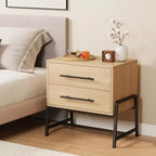 Table de chevet avec tiroirs, Table de chevet en bois, Table d'appoint avec pieds en métal, Table de chevet moderne, Tables de chevet pour chambre à coucher et salon