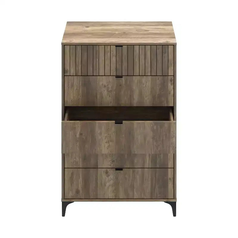 Commode 5 tiroirs (Verrouillage) - Chêne noueux