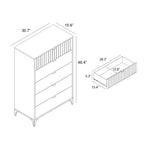Commode 5 tiroirs (Verrouillage) - Chêne noueux