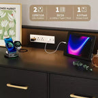 Commode moderne en bois à 5 tiroirs avec lumières LED, meuble de rangement autonome de 119 cm avec pieds dorés
