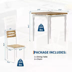 Table à manger pour 2, Ensemble table et chaises compact 3 pièces, Assise ergonomique confortable, Idéal pour petits espaces, cuisines, appartements