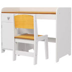 Table pour Enfants 2 Pièces avec Tiroir de Rangement, MDF Sûr, Montage Facile, Idéale pour les Devoirs & les Jeux - Blanche