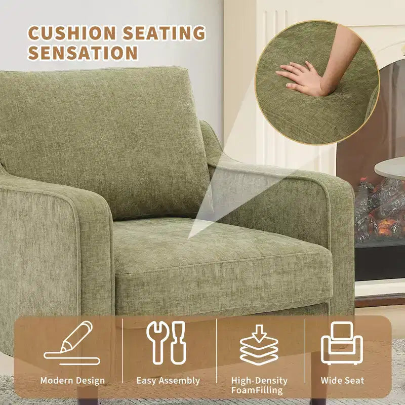 Fauteuil d'appoint du milieu du siècle, Chaises de salon modernes et confortables, Fauteuil rembourré, Fauteuil individuel confortable, pour Chambre à coucher ou Salon