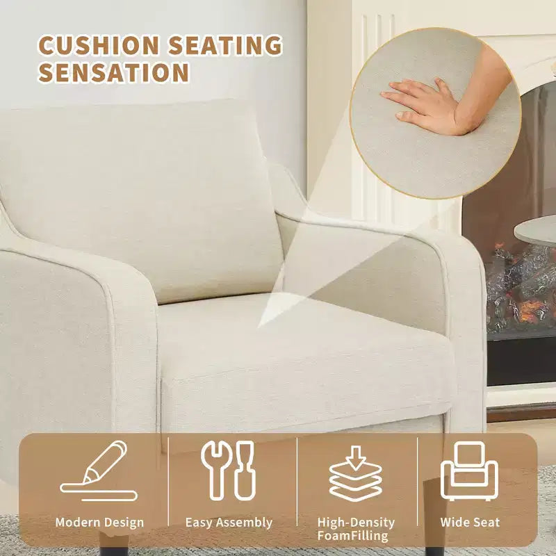 Fauteuil d'appoint du milieu du siècle, Chaises de salon modernes et confortables, Fauteuil rembourré, Fauteuil individuel confortable, pour Chambre à coucher ou Salon