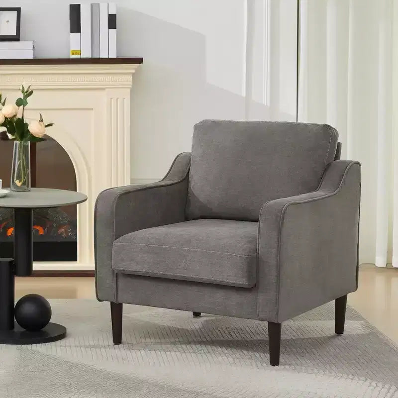 Fauteuil d'appoint du milieu du siècle, Chaises de salon modernes et confortables, Fauteuil rembourré, Fauteuil individuel confortable, pour Chambre à coucher ou Salon