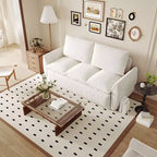 Okak 3-Seat Convertible Velvet Sleeper Sofa with Pull Out Bed,Multi-Functional Loveseat Living Couch with 2-in-1 Pillow & Blanket Set