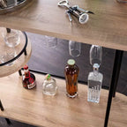 Table de bar/à vin avec rangement pour verrerie - Naturel