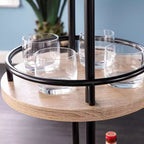 Table de bar/à vin avec rangement pour verrerie - Naturel