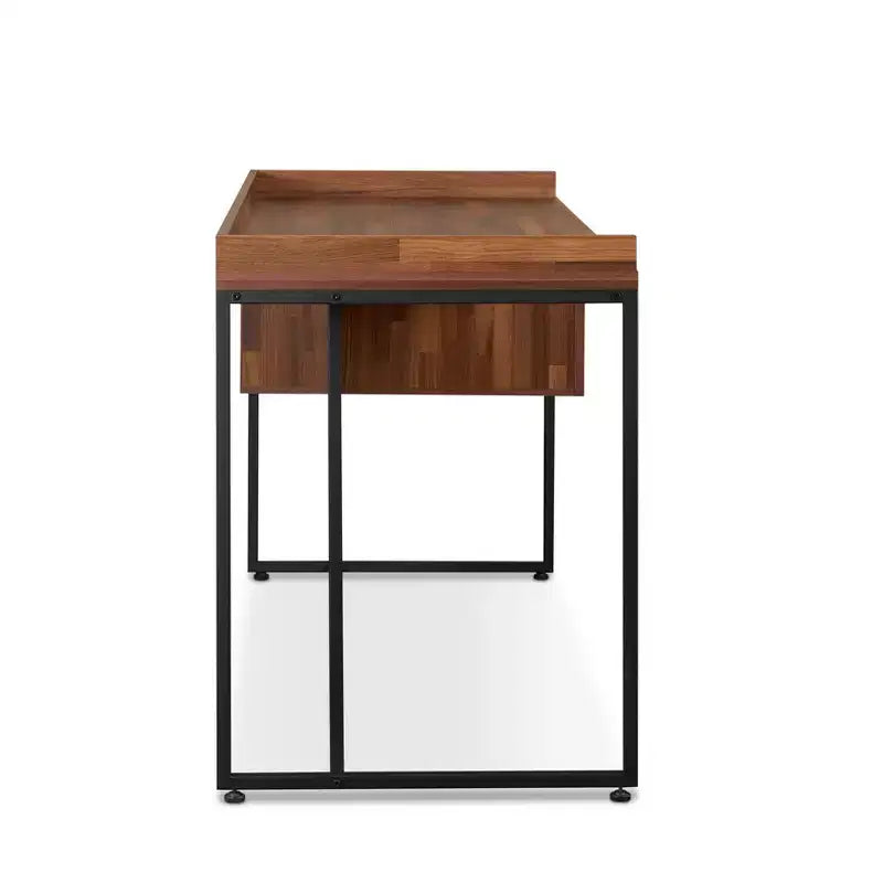 Bureau rectangulaire moderne en métal et bois