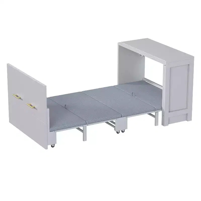 Lit escamotable mural simple avec bureau à position réglable, lit commode escamotable avec coussin pliable pour chambre d'amis