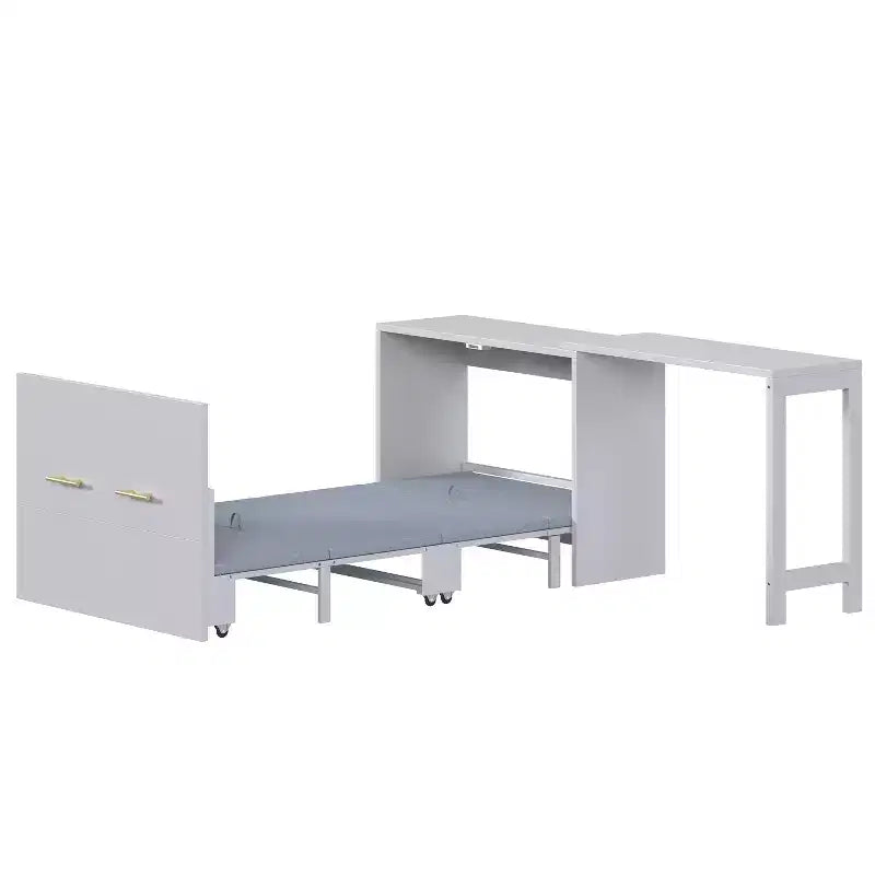 Lit escamotable mural simple avec bureau à position réglable, lit commode escamotable avec coussin pliable pour chambre d'amis
