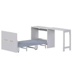 Lit escamotable mural simple avec bureau à position réglable, lit commode escamotable avec coussin pliable pour chambre d'amis