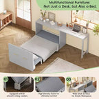 Lit escamotable mural simple avec bureau à position réglable, lit commode escamotable avec coussin pliable pour chambre d'amis