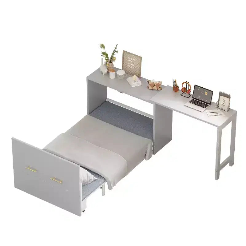 Lit escamotable mural simple avec bureau à position réglable, lit commode escamotable avec coussin pliable pour chambre d'amis