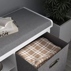 Banc à chaussures avec coussin, banquette d'entrée avec 2 tiroirs et étagère réglable pour couloir