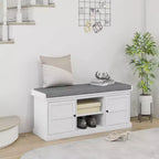 Banc à chaussures avec coussin, banquette d'entrée avec 2 tiroirs et étagère réglable pour couloir