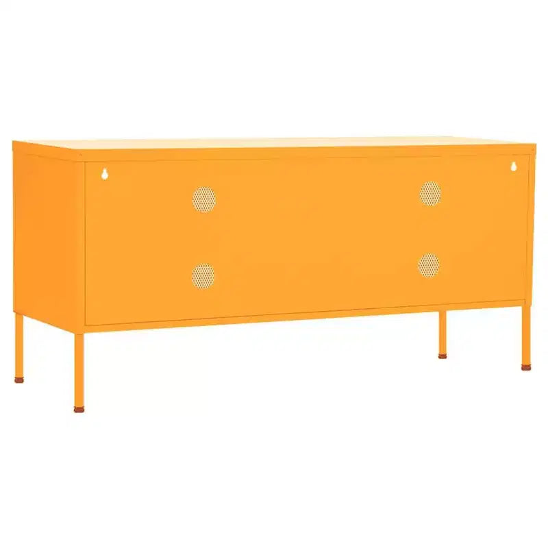 Meuble TV jaune moutarde en acier Meuble TV rectangulaire moyen