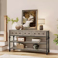 52 Console Table, Entryway Table with 3 Storage Drawers,3 Tier Industrial Console Tables with Storage for Entryway, Hallway, Living Room