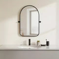 Miroir d'appoint orientable en métal noir de 32 po avec cadre arqué