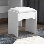 Coiffeuse moderne à miroir avec lumières de 88,4 cm, 1 chaise, 4 tiroirs et étagères ouvertes