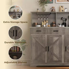 Meuble Buffet Micro-ondes de Ferme, Meuble Bar à Café en Bois pour Cuisine, Unité de Rangement Polyvalente, Montage Facile