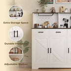Meuble Buffet Micro-ondes de Ferme, Meuble Bar à Café en Bois pour Cuisine, Unité de Rangement Polyvalente, Montage Facile