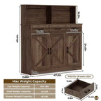 Meuble Buffet Micro-ondes de Ferme, Meuble Bar à Café en Bois pour Cuisine, Unité de Rangement Polyvalente, Montage Facile