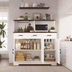 Meuble Buffet Micro-ondes de Ferme, Meuble Bar à Café en Bois pour Cuisine, Unité de Rangement Polyvalente, Montage Facile