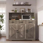Meuble Buffet Micro-ondes de Ferme, Meuble Bar à Café en Bois pour Cuisine, Unité de Rangement Polyvalente, Montage Facile