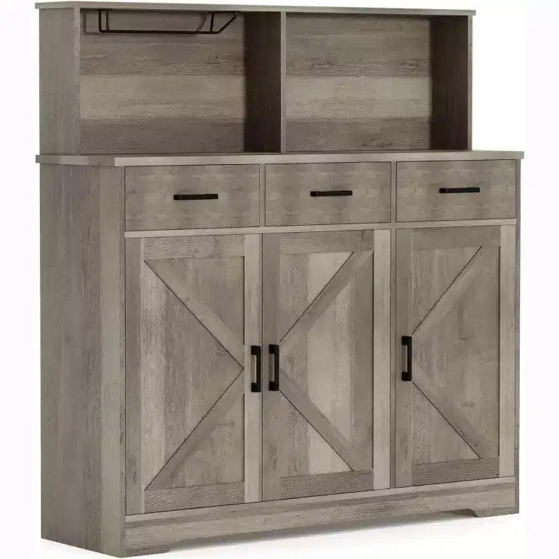Meuble Buffet Micro-ondes de Ferme, Meuble Bar à Café en Bois pour Cuisine, Unité de Rangement Polyvalente, Montage Facile