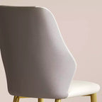 2 chaises de salle à manger avec assise en cuir PU de haute qualité, pieds en acier au carbone plaqué or et dossier ergonomique