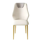 2 chaises de salle à manger avec assise en cuir PU de haute qualité, pieds en acier au carbone plaqué or et dossier ergonomique