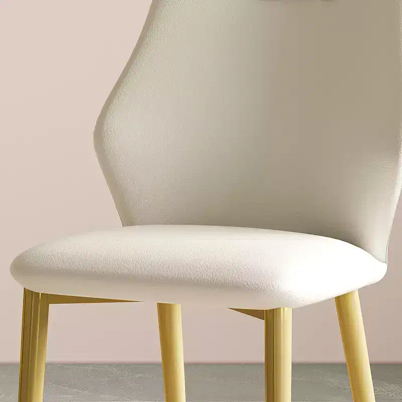 2 chaises de salle à manger avec assise en cuir PU de haute qualité, pieds en acier au carbone plaqué or et dossier ergonomique
