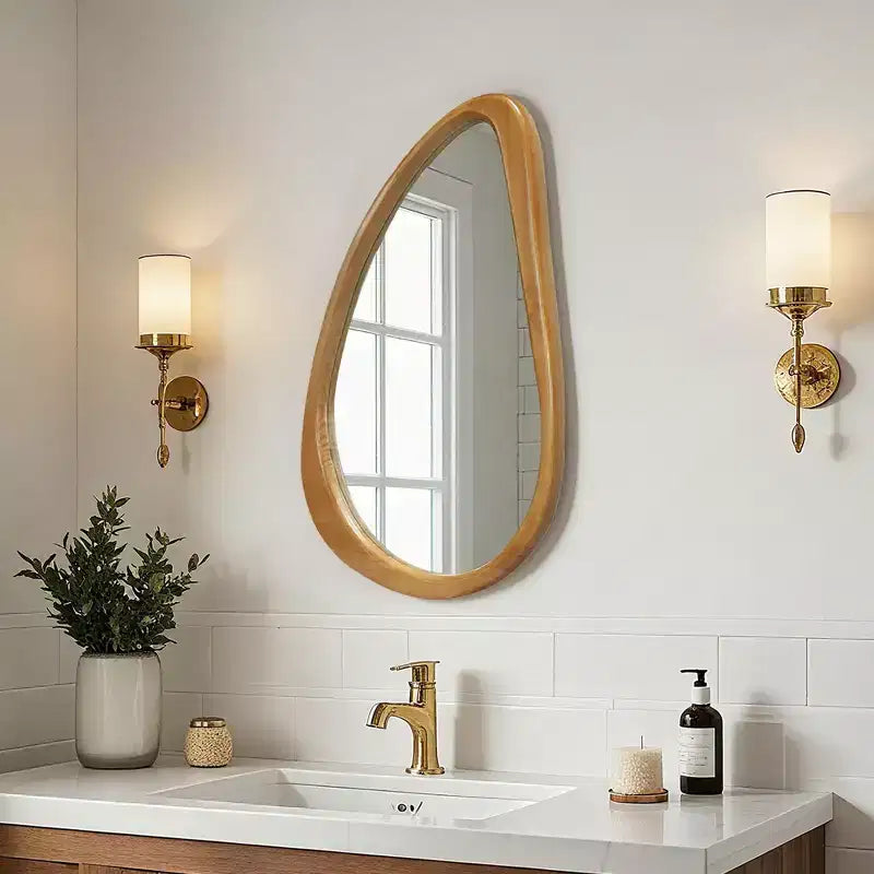 Miroir mural décoratif irrégulier moderne pour entrée, salle de bain, grand miroir de vanité pour chambre à coucher, salon