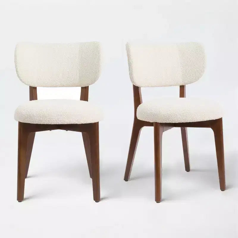 2 Chaises d'appoint de salle à manger en bois massif et rembourrées